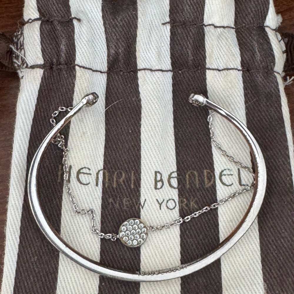 Henri Bendel Silver Bracelet with Chain Detail